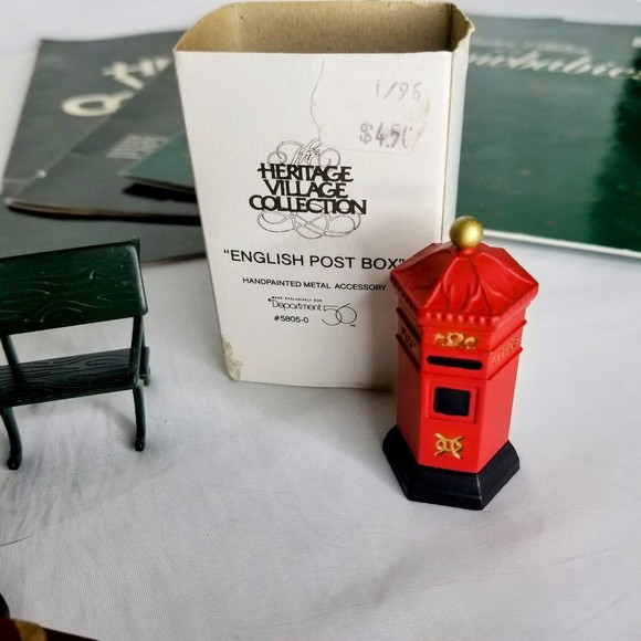 LOT Dept 56 Dickens Nephew Fred's Flat Fence Benches Post Box Chelsea Hat Monger - Picture 13 of 16